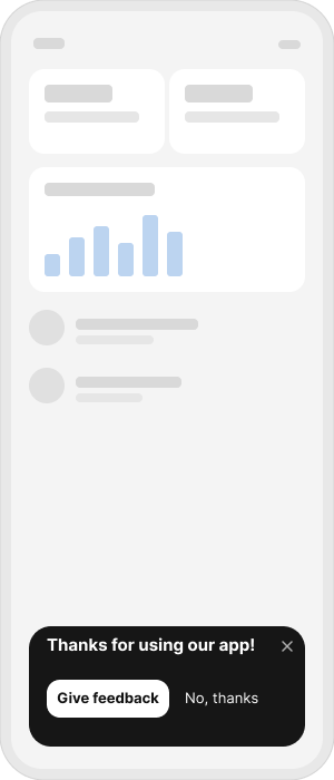 WhiskrKit survey shown as a toast